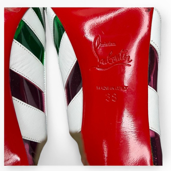 Christian Louboutin Gold and Multicolor Heels Size 38 - Picture 7 of 11